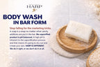 HARP® Fragrance Free Body Wash Bar – pH Balanced (5.0–6.0) Syndet Cleanser, No Lye, Non-Comedogenic, Gentle for Sensitive & Dry Skin, With Shea Butter & Borage Oil. 3-5oz Bars.