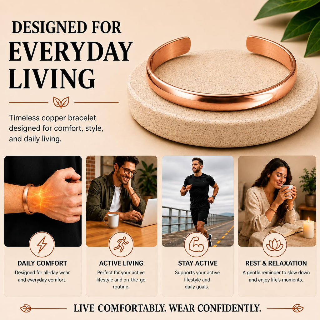 Copper Bracelet for Men, Copper Bracelets for Women, Pure Handmade Bracelet