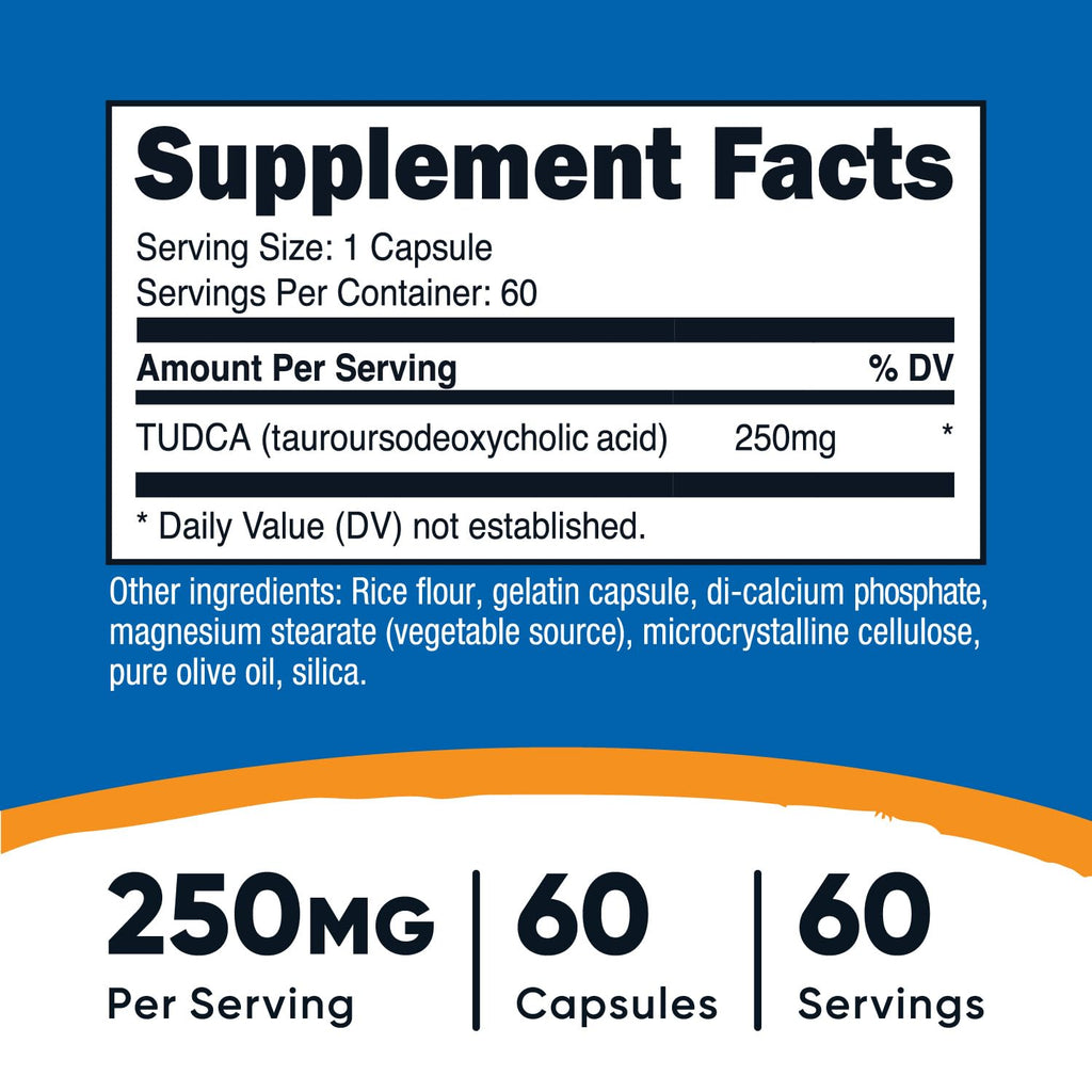 Nutricost Tudca 250mg, 60 Capsules (2 Bottles)