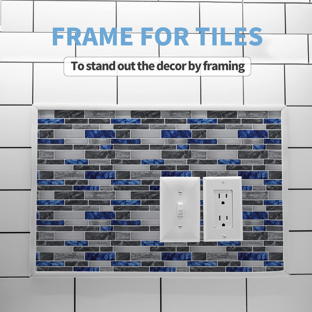 Art3d 30 Ft Peel and Stick Flexible Vinyl Molding Trim for Wall Tile Edges, Kitchen backsplash, Mirrior Frame in Mirror in White