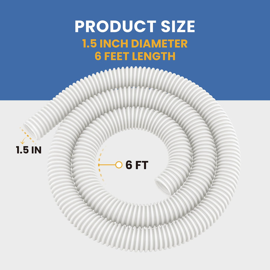 9-100-3102 Hose Replacement for Polaris 360 Pool Cleaner,Heavy Duty 6-Ft Cuffless Feed Hose for 360 Pressure-Side Pool Cleaner,1-1/2" Diameter