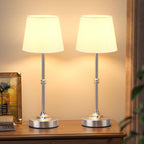 Kakanuo Rechargeable Cordless Table Lamp Silver - 2 Pack 4000mAh Battery Operated Lamp, 3000K Warm Light, Touch Control Stepless Dimming, for Bedside, Dining Table, Home Decor