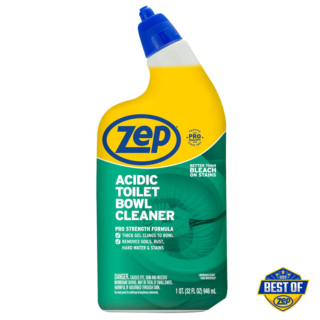 Zep Acidic Toilet Bowl Cleaner - 32 oz (Case of 4) - ZUATBC324 - Experience the Ultimate Cleaning Power with Our 2x Thicker Clinging Formula, Designed to Deliver a Professional-Quality Clean