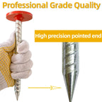 POSEOFFR 8 inch Rebar Survey Stakes, Heavy Duty Galvanized Stake, 2.4 inch Orange Head, 4 Pack
