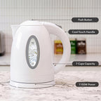 OVENTE 1.7L Electric Tea Kettle, Fast Boiling Water Heater, White KP72W