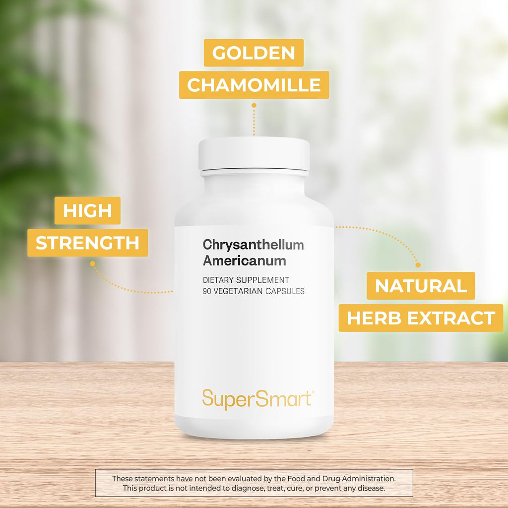 Supersmart - Chrysantellum Americanum 1200mg per Day (High Strength) - Herb Supplement - Known as American Chrysanthemum & Golden Chamomile | Non-GMO & Gluten Free - 90 Vegetarian Capsules