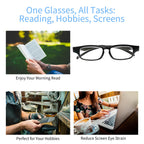 Ouolipraa Flex Focal Adjustable Glasses Dial Vision Reading Glasses Zoom Eyeglasses for Men Women One Power Auto Focus 0D to 400D Presbyopic Readers Variable Focus Eyewear Read Distance Near Far Sight