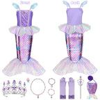 Meland Mermaid Dress for Girls, Princess Dress Up Costume Toy (5-6 Years)