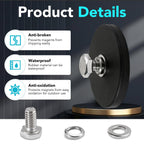 DIYMAG 1/4 inch Rubber Coated Anti-Scratch Mounting Magnet for Camera, Adhesive Power 30LBS 6Pcks Magnets Based with Strong Magnetic License Plate Hold The Base for Light Bar and Mirror