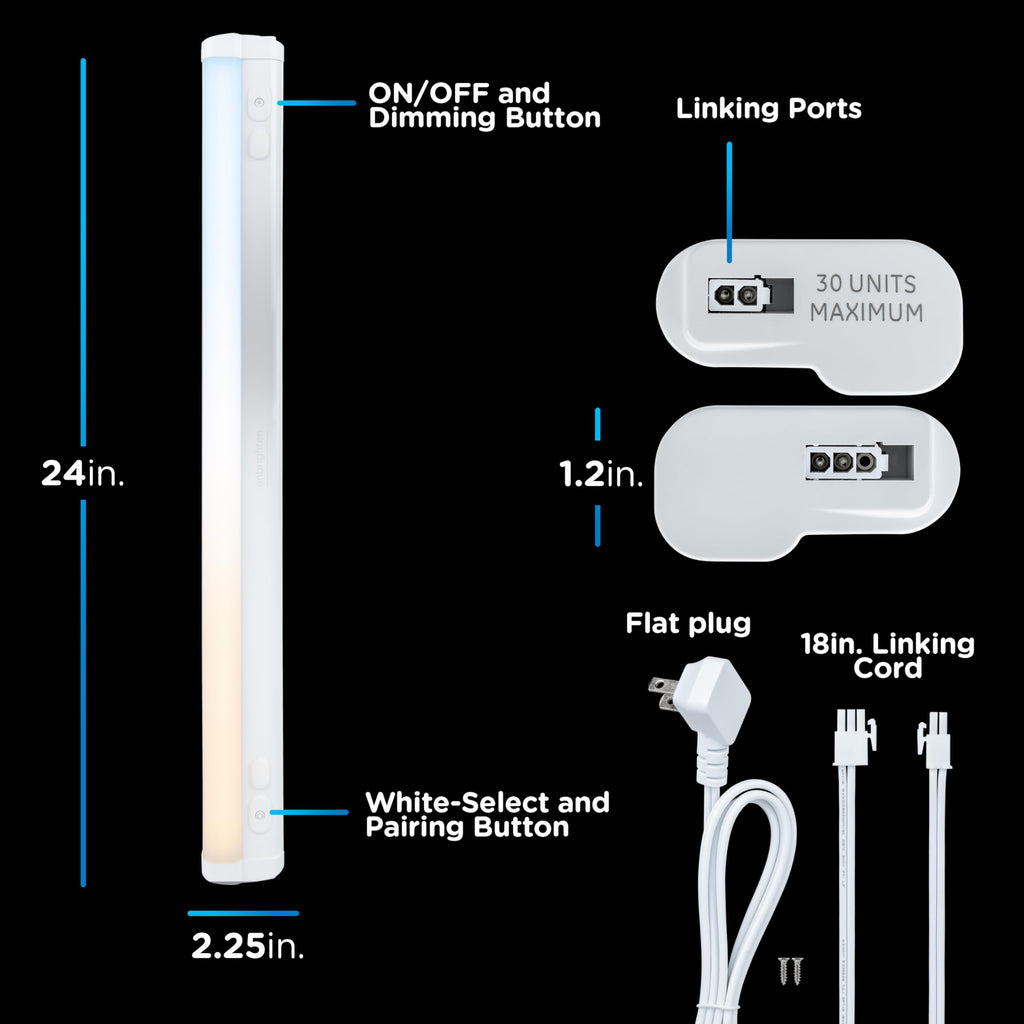 Enbrighten 24 Inch Plug in Under Cabinet Light with 5 Color Temperatures