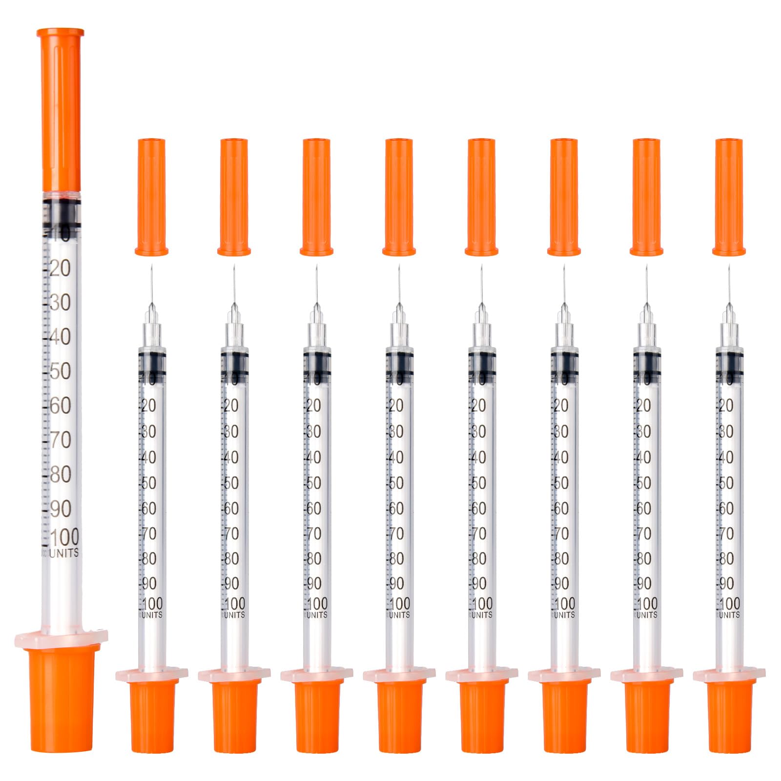 JIUPULL 30PACK U-100 Syringes, 30G 5/16" (8mm) 1ml/cc Disposable Syringe