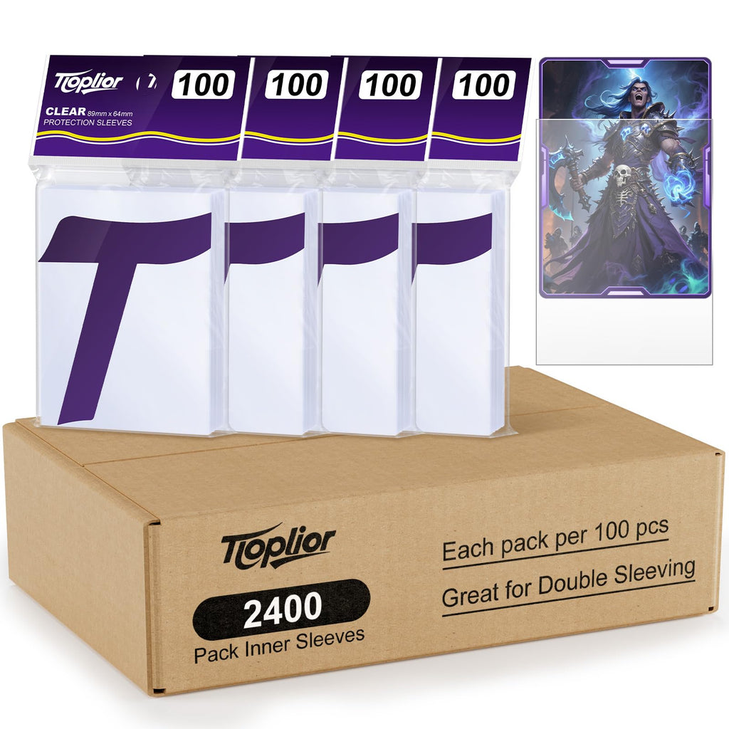 2400 Perfect Fit Sleeves,Inner Clear Card Sleeves Perfect Fit for Double Sleeving,60-Microns Ultra Clear Protection,High Clarity Trading Card Sleeve Compatible with MTG, TCG, Game,Sport Cards