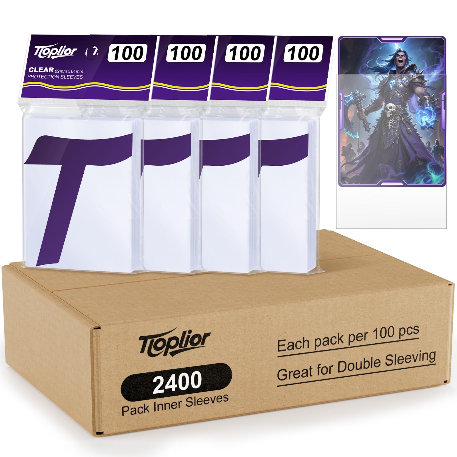 2400 Perfect Fit Sleeves,Inner Clear Card Sleeves Perfect Fit for Double Sleeving,60-Microns Ultra Clear Protection,High Clarity Trading Card Sleeve Compatible with MTG, TCG, Game,Sport Cards