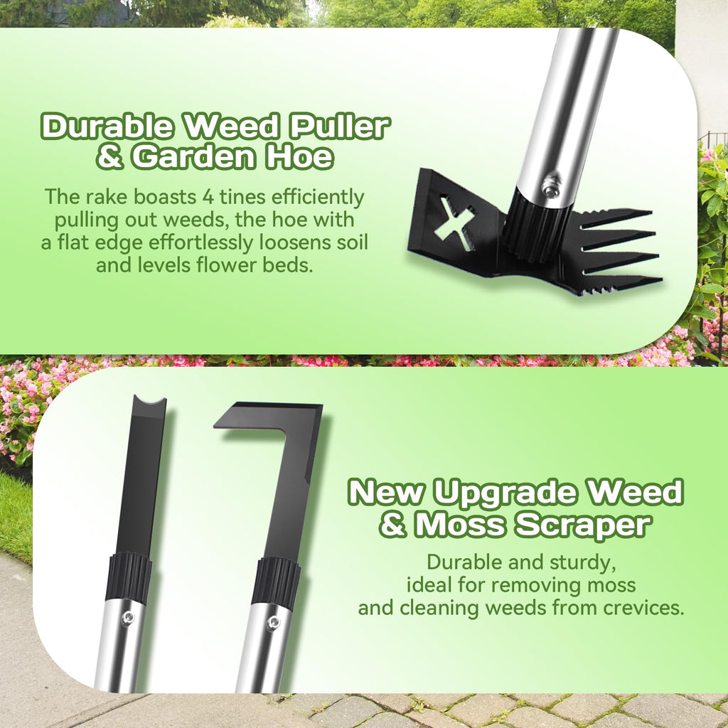 3 Pack Weed Remover Tool, Manual Weeders Set for Garden Cracks, Flower Bed