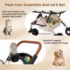 Gereat Dog Stroller for Small & Medium Dogs & Cats, Foldable Pet Stroller Wagon Carries Up to 44 lbs, Dog Wagon with Storage Basket and Cup Holders, Plus a Removable Portable Pet Carrier