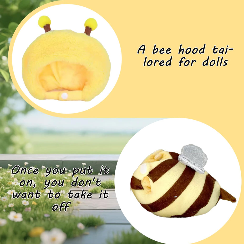 Zimomo Funny Clothes for labubu Dolls(No Doll) - Cute Bee Costume, Fits 6.7 Inch (17 cm) Park Theme Costume Accessory,Suitable for Halloween, Christmas and Birthday Gifts