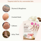 Epielle Hydrating Foot Mask 6 Pairs, Relieve and Soften with Shea Butter & Jojoba Oil, Deep Moisturizing Socks for Dry, Cracked Feet, Self Care Gifts for Women, Spa Kit