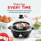 Dash Rapid Egg Cooker, 7 Eggs, Hard Boiled, Poached & Omelettes, Black
