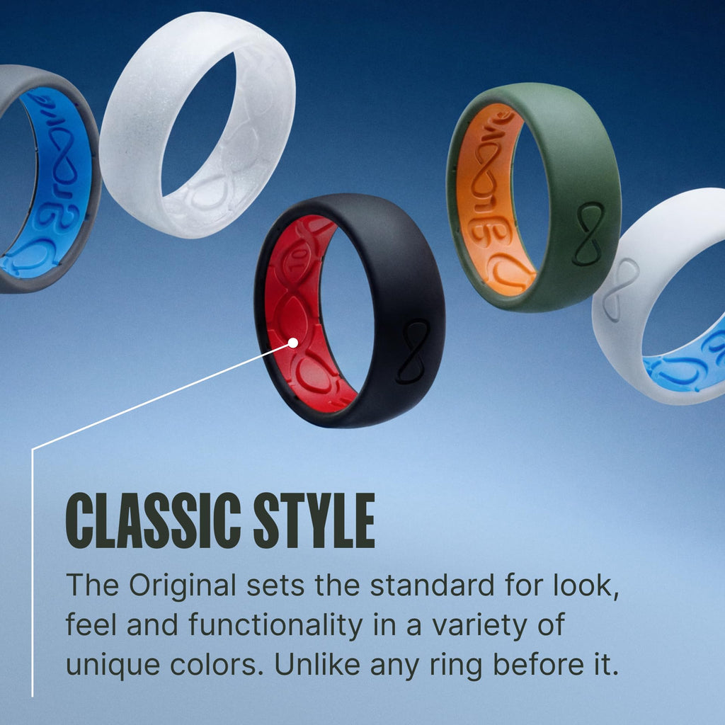 Groove Life Thin Silicone Ring for Women, Comfortable Wedding Band, Pearl 5