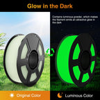 Amoybaby Glow in The Dark Filament Glow Green PLA 3D Printer Filament 1KG