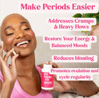My Happy Flo Period Relief Supplement – Cramp Relief, Heavy Periods & Irregular Period Support, Bloating & Fibroid, Gentle Iron, DIM, Magnesium, Vitamin D3, Plant-Based PMS & Hormone Support | 60 Caps