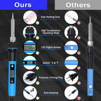 Soldering Iron Kit 60W 16-in-1 Portable LED Digital Display Adjustable Temperature (180-500℃) Electric Soldering Iron Gun Kit for Electronics Premium Welding Tools with ON/OFF Switch Sucker