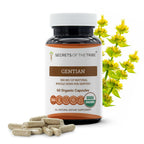 Secrets of the Tribe Gentian USDA Organic Capsules | Certified Organic Vegetarian Capsules, Herbal Dietary Supplement | Gentiana Lutea Dried Root (60 Count)