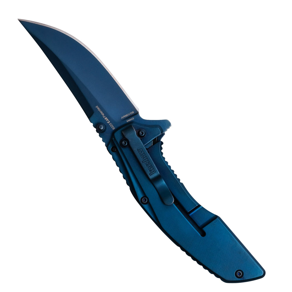 Kershaw Outright Pocket Knife, Blue, 3 Inch Trailing Point Blade
