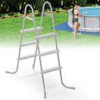 TIXANF 36" 3-Step Steel Frame Above Ground Swimming Pool Ladder,Heavy Duty Double Sided Removable Pool Steps,Pool Ladder Steps with Non-Slip Plastic Steps for Entry and Exit