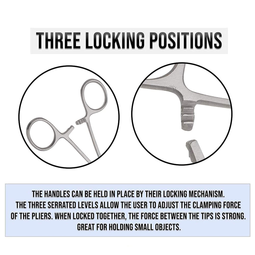 SURGICAL ONLINE 2-Piece Curved & Straight 7" Hemostat Set - Stainless Steel Locking Tweezer Clamps - Ideal Hemostats for Nurses, Fishing Forceps, Crafts and Hobby