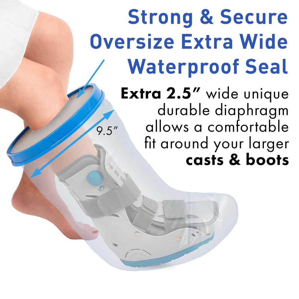 TKWC INC Water Proof Leg Cast Cover for Shower - Watertight Foot Protector (Extra Wide XL)