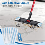 6 Pack H2prO Mop Pads Compatible with O Ceda H2PrO Flat Mop System, 100% Microfiber Mop Head Replacements, Washable and Reusable for H2prO Mop Refills, White