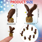 Soulchen 50 Pcs Patriotic Mini Resin Bald Eagle 250th Anniversary Figurines Tiny Resin Animals Eagle Statue for Veterans Day Miniature Garden Office Home Cake Topper Decor Gift (Mixed Style)