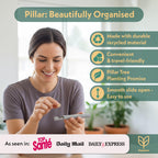 Pillar AM/PM Pill Box Organizer Two Times a Day | Aesthetic 7 Day Tablet Organizer 2 Times A Day | Beautiful Weekly Pill Box for Day and Night Medication (Powder Blue)