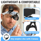COYLAPY Magnifying Glasses for Close Work, Jewelers Magnifying Glass with Light & 5 Interchangeable Lens Pairs(2X 4X 6X 10x 13x), Headband Loupe Magnifier for Watch Repair,Crafts, w/Storage Case