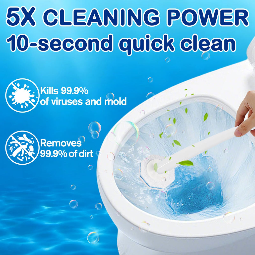 100 Count Toilet Wand Refills for Clorox Toilet Wand - Disposable Toilet Brush Refills, Replacement Heads for Clorox Toilet Wand Refills, 5X Cleaning Power | 360° Efficient Cleaning | No Falling Apart