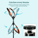 Cyan Oasis Wind Spinners Outdoor – Metal Large Wind Spinner with Stake for Yard and Garden, Garden Wind Sculptures & Spinners, Ideal Gift for Family (13'' W x 70.5'' H)
