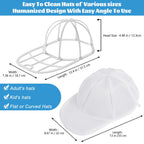 Eiito Hat Washer Cage Hats Cleaner, 4Pcs (2 Cages + 2 Bags) Hat Washer for baseball caps for Washing Machine or Dishwasher, Ball Cap Washers Frame for Flat & Curved Hats, White