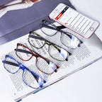 DOOViC Computer Reading Glasses 4 Pack Blue Light Blocking Glasses Anti Eyestrain Flexible Lightweight Readers for Women Men 2.75 Strength
