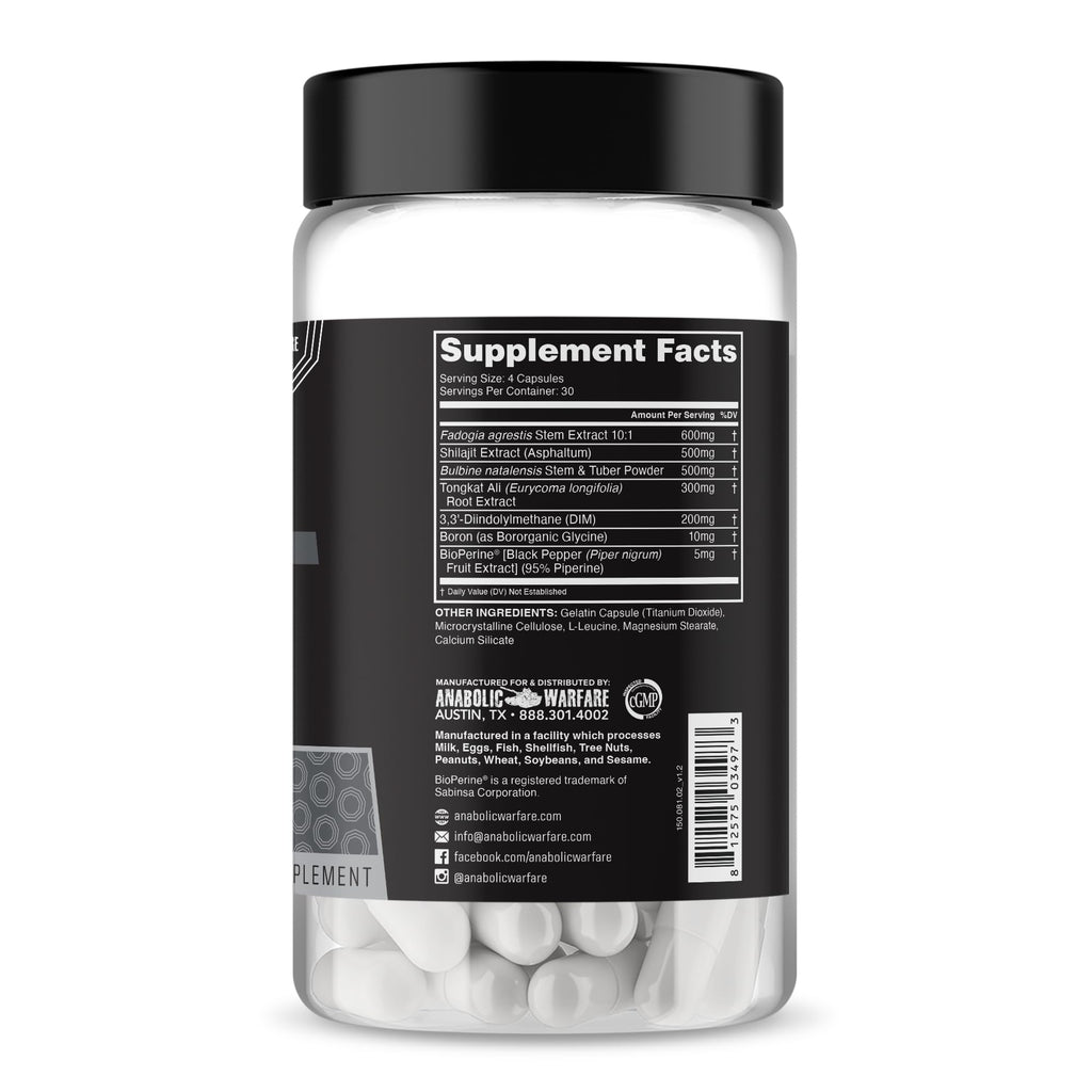 Anabolic Warfare Project Test, Support Muscle Mass & Strength*, Manage Hormone Health*, Support Sexual Health*, Made with Botanicals