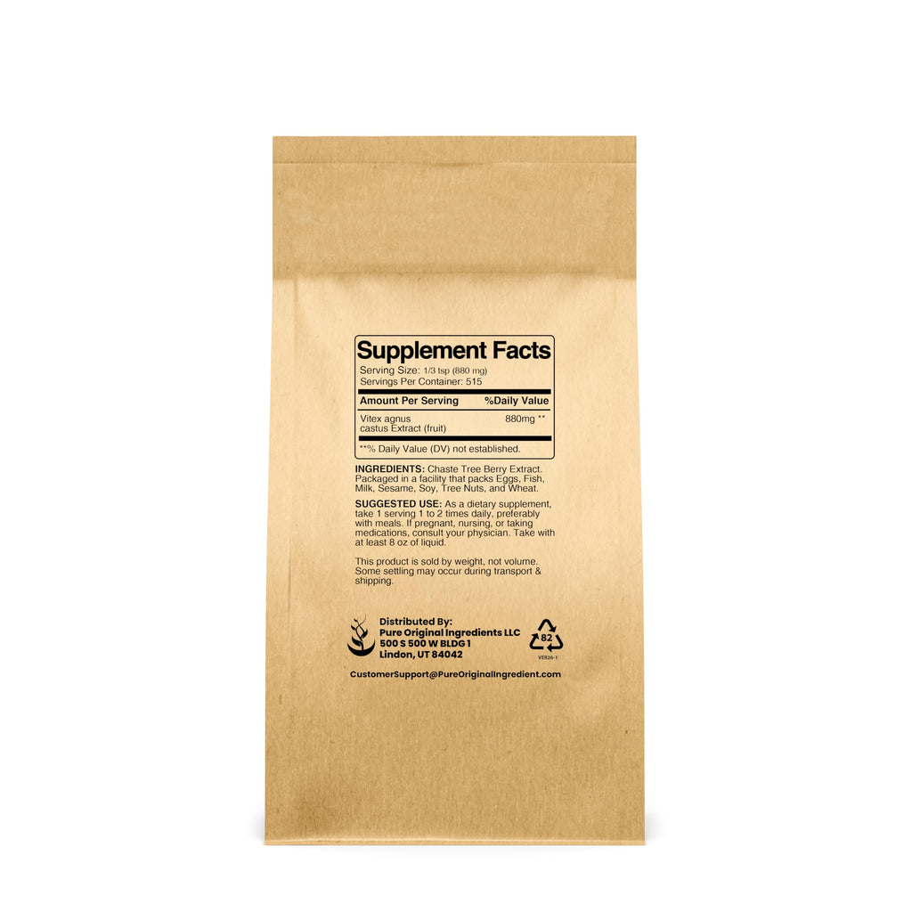 PURE ORIGINAL INGREDIENTS Chasteberry Extract (1lb) Vitex Agnus-Castus Tree, Non-GMO