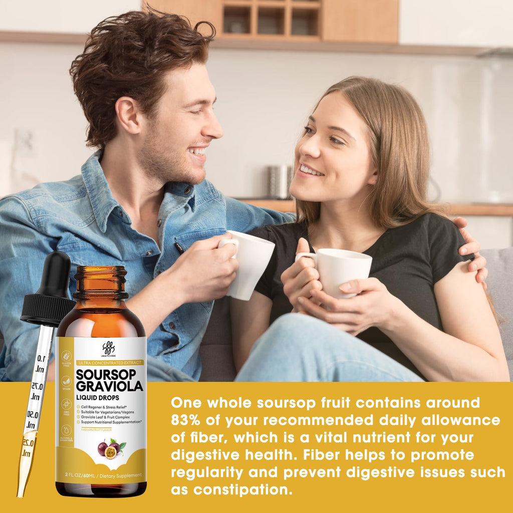 iMATCHME Premium Soursop Graviola for Digestion, Support Healthy Skin & Sleep, Soursop Extract Liquid Drop from Graviola Leaf and Fruit, Sugar/Caffeine/Gluten Free, Passion Fruit Flavor, 2 Fl Oz