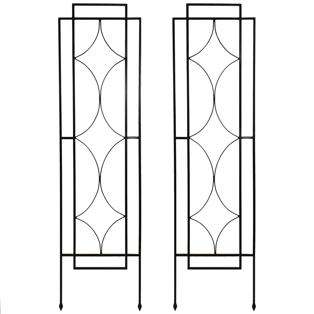 Sunnydaze 60" Black Metal Garden Trellis for Climbing Plants, 2-Pack