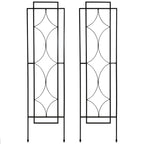 Sunnydaze 60" Black Metal Garden Trellis for Climbing Plants, 2-Pack