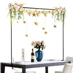 Over The Table Rod Stand with Clamps Adjustable Table Balloon Arch Stand for Party Wedding Anniversary, 34” to 98.43” Length, 30.25” to 47.25” Height(Color:Black)