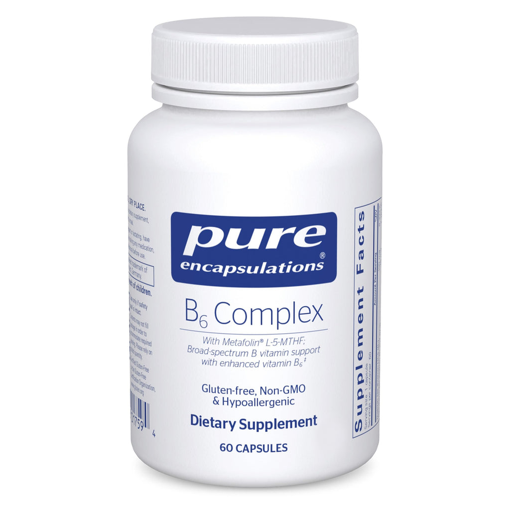Pure Encapsulations B6 Complex - Supports Nervous System & Brain Health* - Includes B Vitamins - Contains Enriched Vitamin B6 - Non-GMO & Gluten Free - 60 Capsules