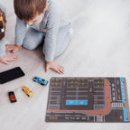 Simhoa 1/64 Scale Parking Lot Model Building Diorama Nonslip Layout Pad Scene Display Mini Car Garage for Vehicle Scene Toy, J