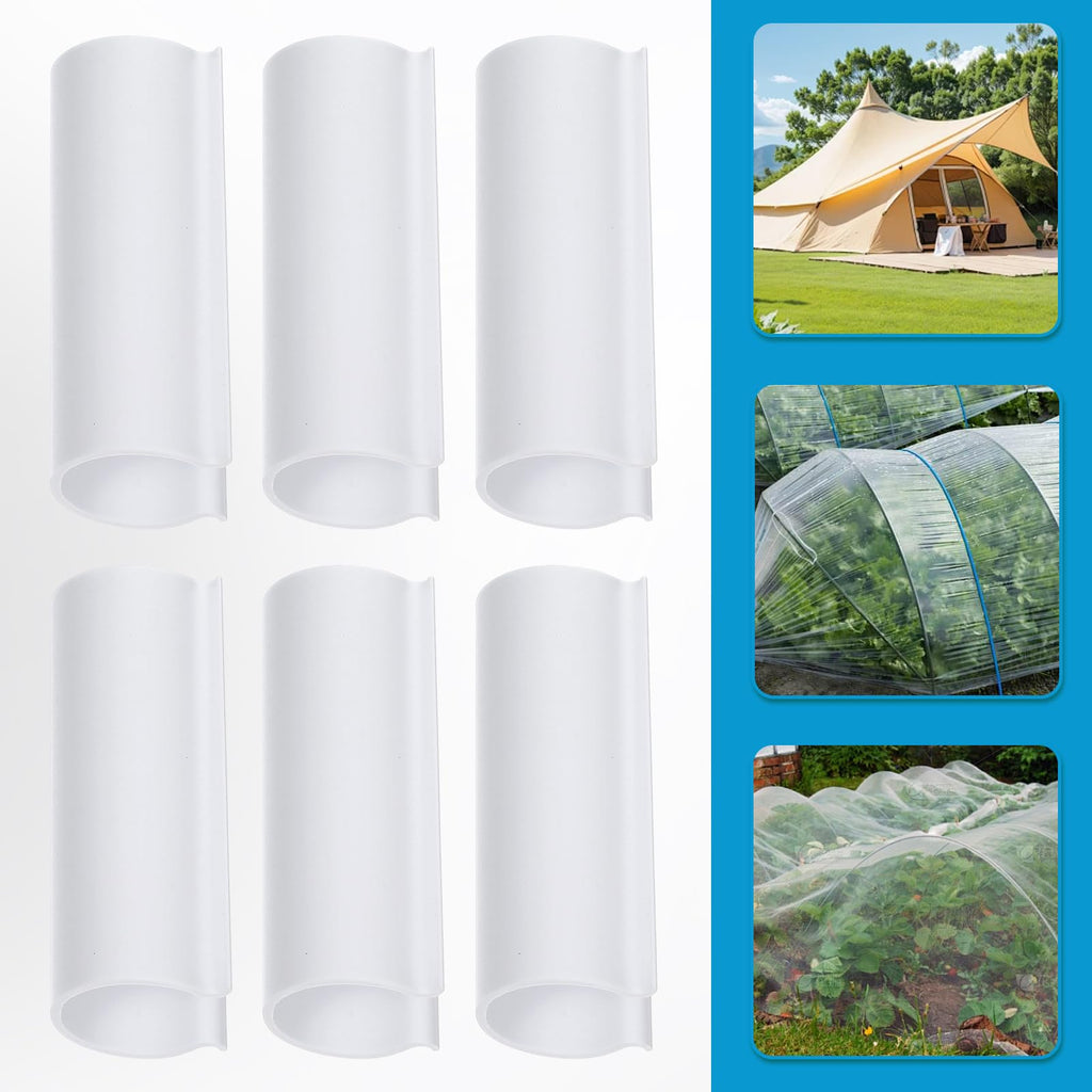 64 Pcs PVC Pipe Clips Greenhouse Clips for 1/2 Inch Greenhouses PVC Pipe, Row Covers, Pool Cover, Garden, Shelters, Bird Protection, 2.4 Inch Long (White)