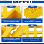 Singhoow 4 Pcs Plastic Pallets for Basement Storage Nestable Moisture Waterproof Lightweight Floor Pallets with Breathable Grid for Indoor Outdoor Supermarket Warehouse (23.6 x 15.8 x 3.9 Inch,Yellow)