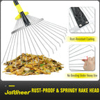 Jardineer Adjustable Leaf Rake, Expandable Lightweight Metal Yard Rakes